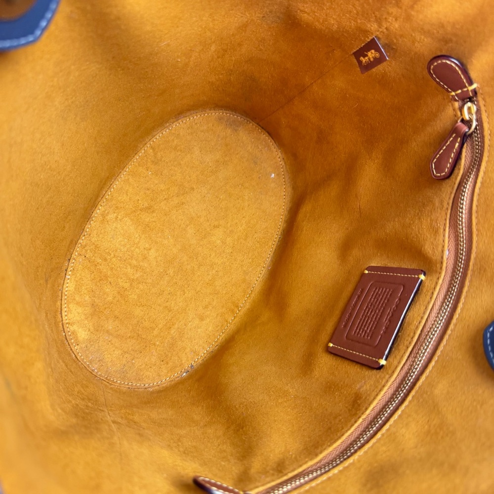 Coach Dakota Bucket Bag Shoulder and Crossbody Strap Blue Glovetanned Leather - Picture 5 of 7